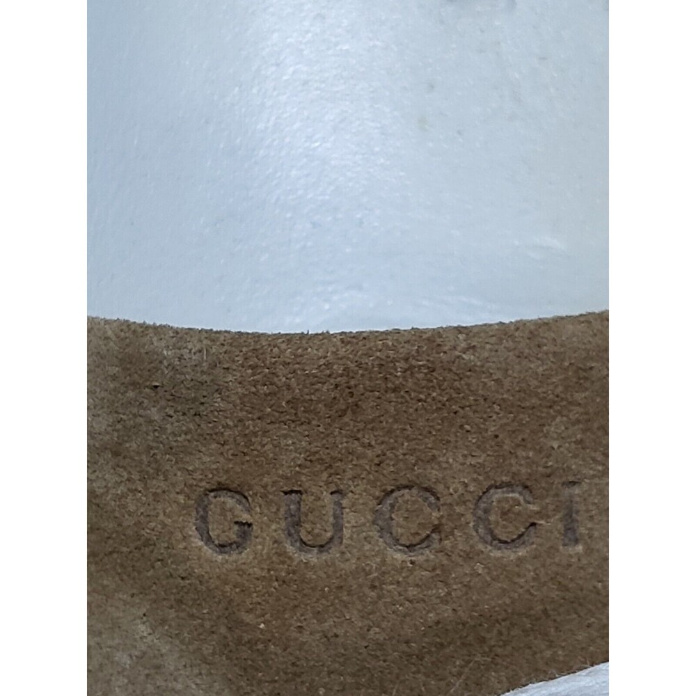 Gucci Brown Leather Suede Trainer with Script Logo Sneaker Lace Adult 7.5 - Picture 9 of 11
